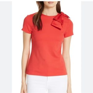 Ted Baker Joyous Bow Shoulder Top Red Size 3